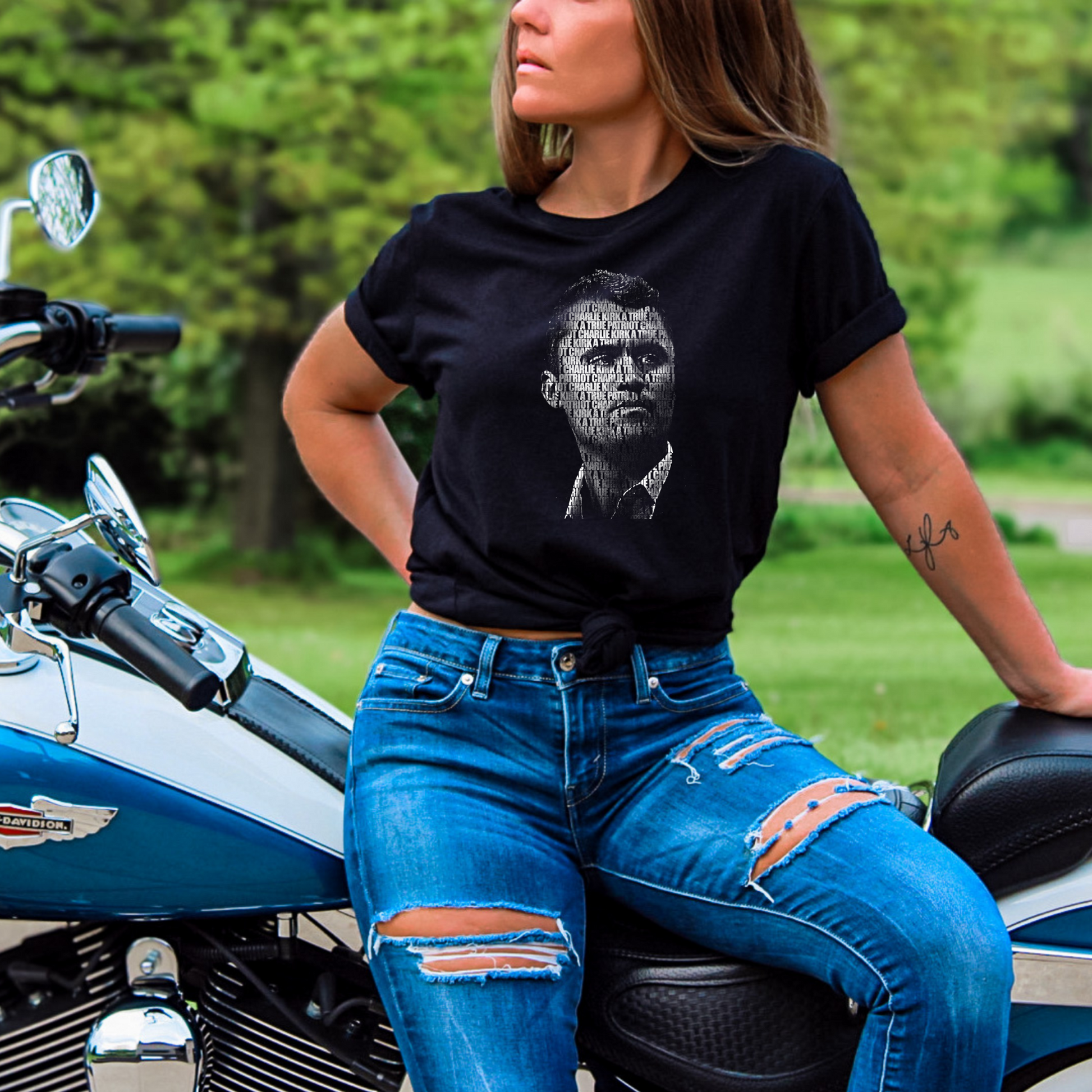 Charlie Kirk memorial shirt black women's unisex tribute design conservative memorial apparel