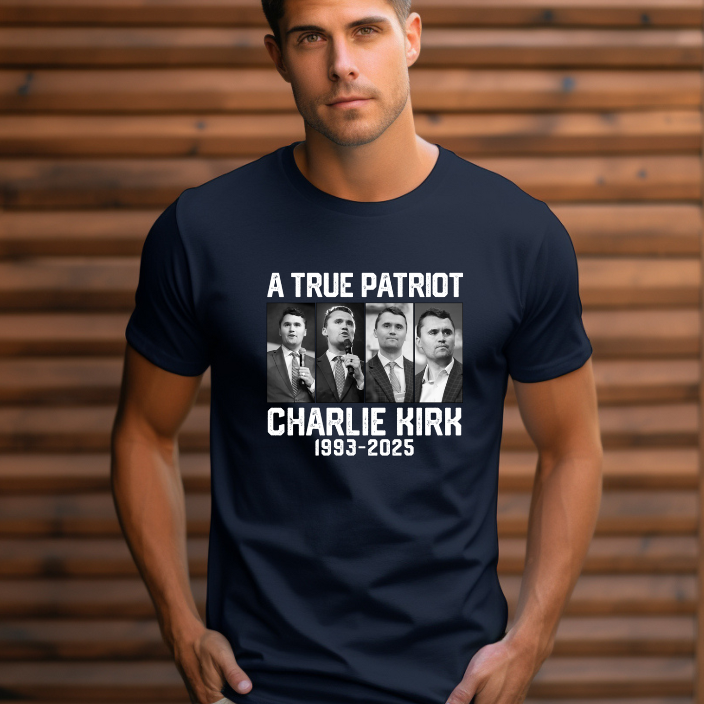 Navy Charlie Kirk Memorial Shirt – A True Patriot Tribute Graphic