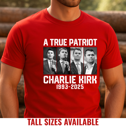 Red Charlie Kirk Memorial Shirt – A True Patriot 1993-2025 Tribute Tee