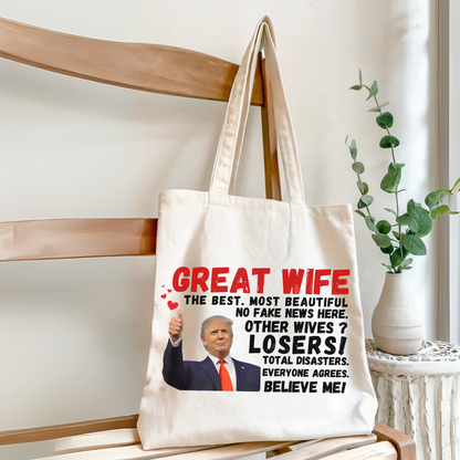 Great Wife Tote Bag – Funny Gift for Wives