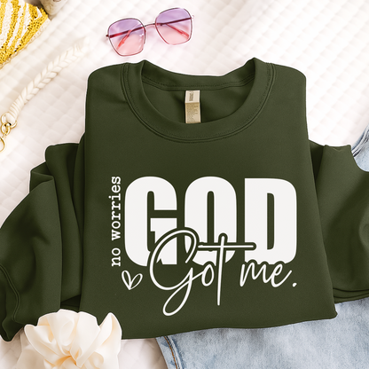 Green God Got Me sweatshirt – unisex Christian inspirational pullover