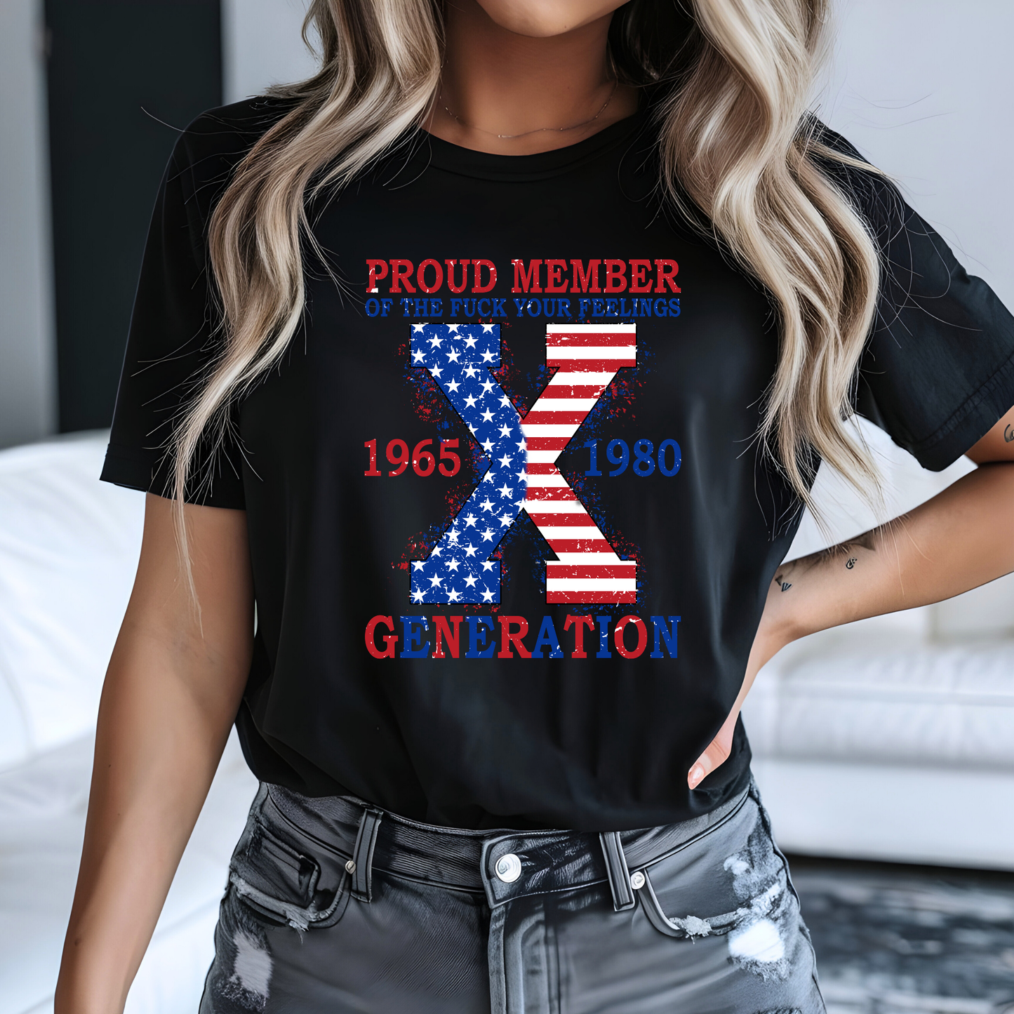 Generation X Patriotic Graphic T-Shirt – 1965–1980 Design