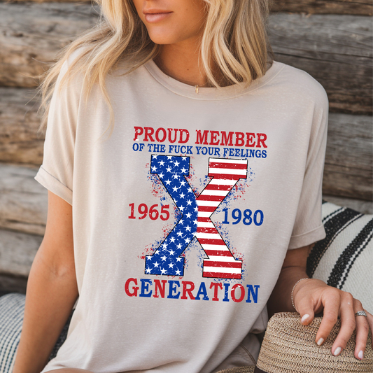 Generation X Patriotic Graphic T-Shirt – 1965–1980 Design