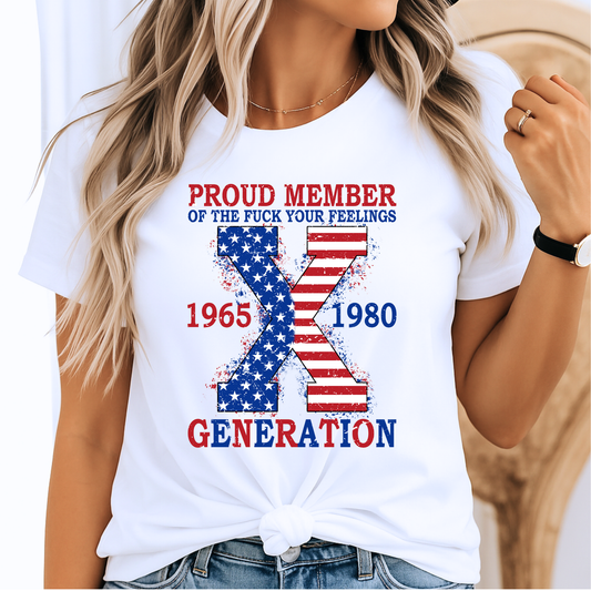 Generation X Patriotic Graphic T-Shirt – 1965–1980 Design