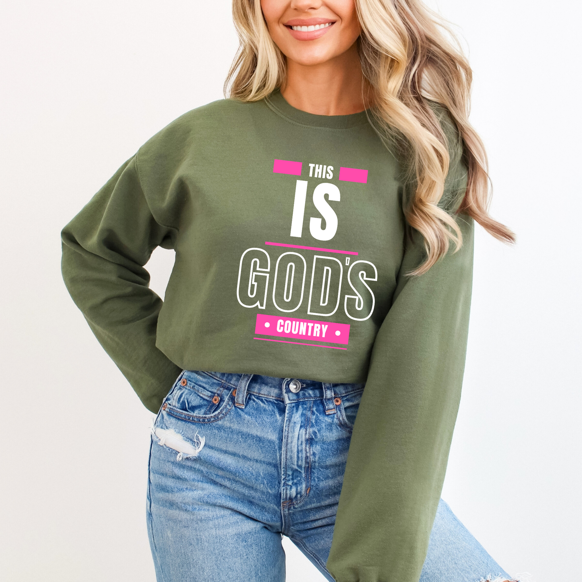 Green Unisex crewneck sweatshirt with bold statement graphic