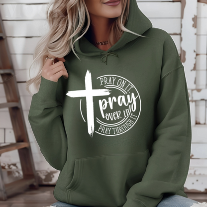 Green Cozy pullover hoodie featuring motivational message design