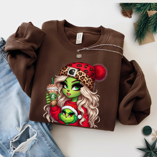 Women’s “Boujee Green Girl” Christmas Sweatshirt – Unisex Holiday Pullover