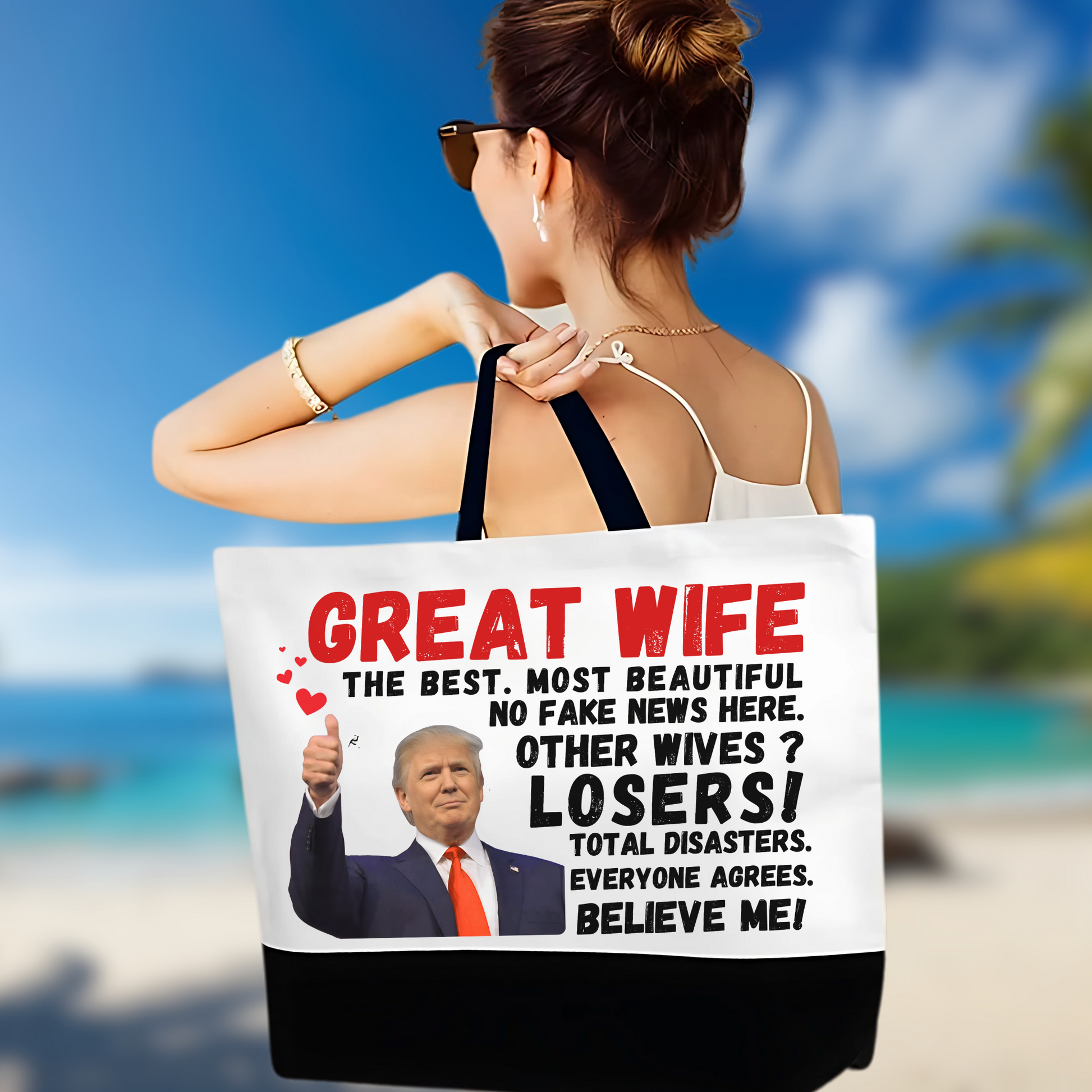 Great Wife tote bag funny Trump gift idea