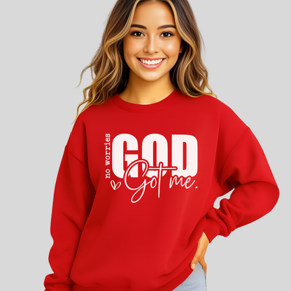 Red God Got Me sweatshirt – Christian inspirational crewneck pullover