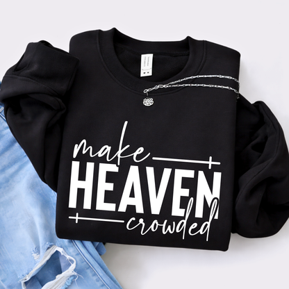 Make Heaven Crowded design on pink short sleeve shirt flat lay