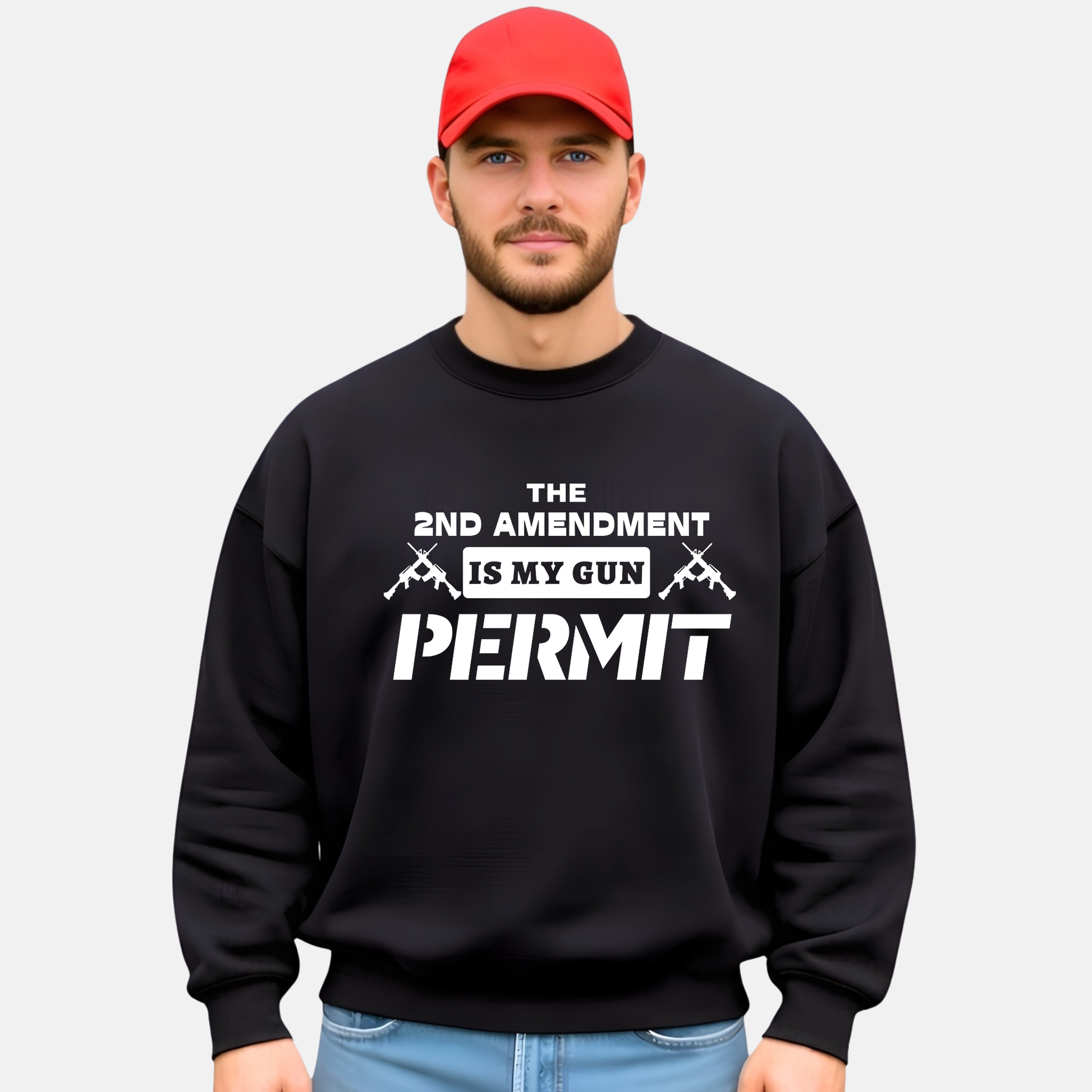 Man wearing a black 2A Sweatshirt