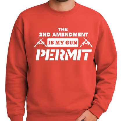 Man wearing a red 2nd amendment Sweatshirt