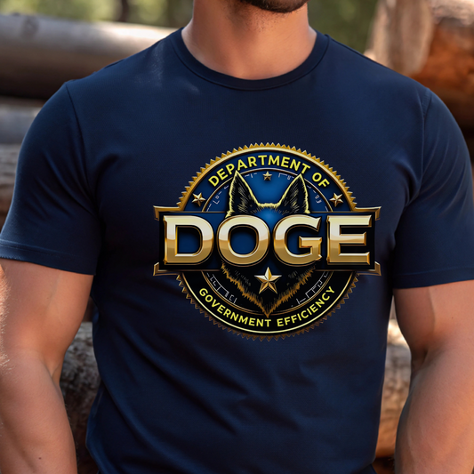 Men's DOGE navy blue shirt – conservative graphic apparel