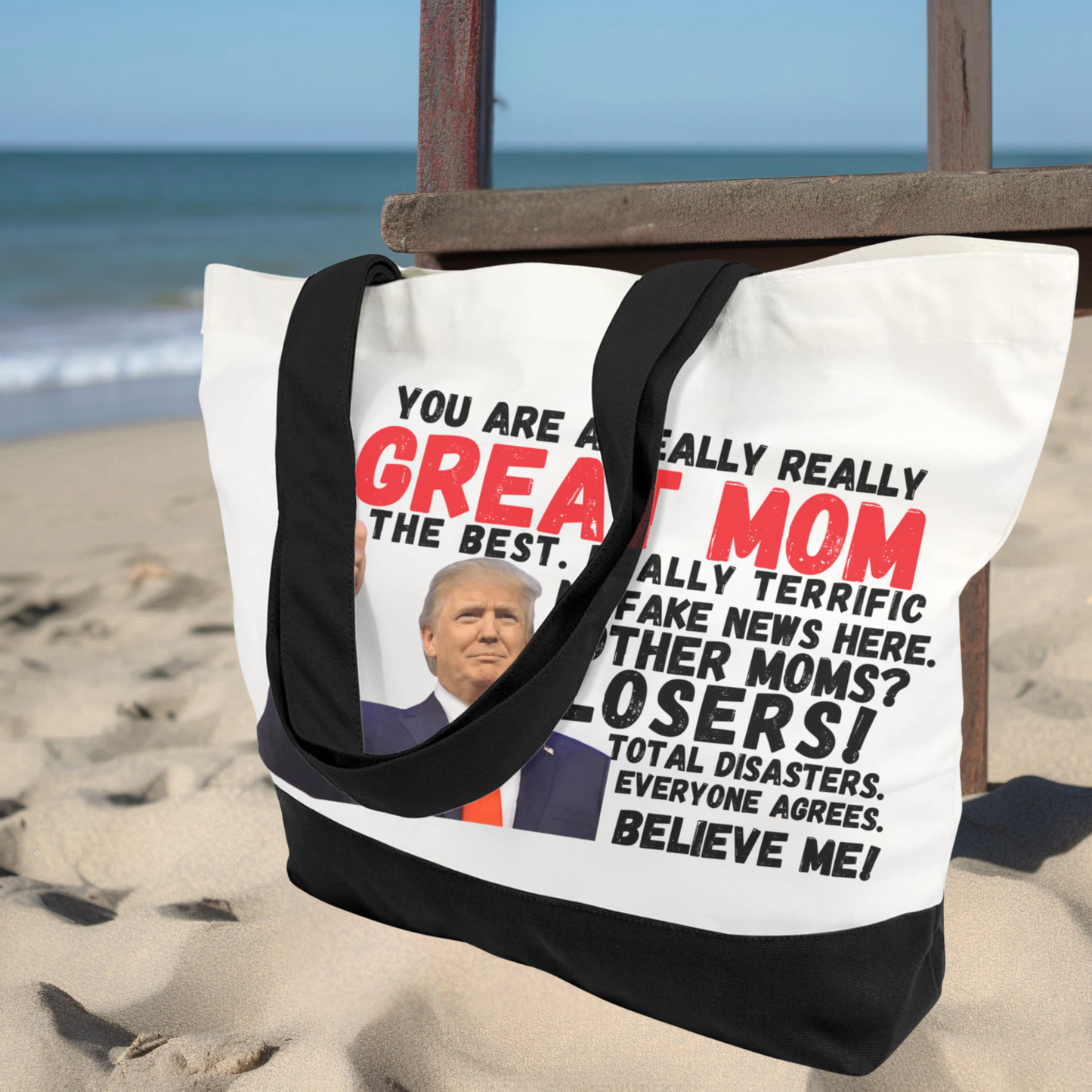 Funny Trump tote bag gift for moms – Great Mom design