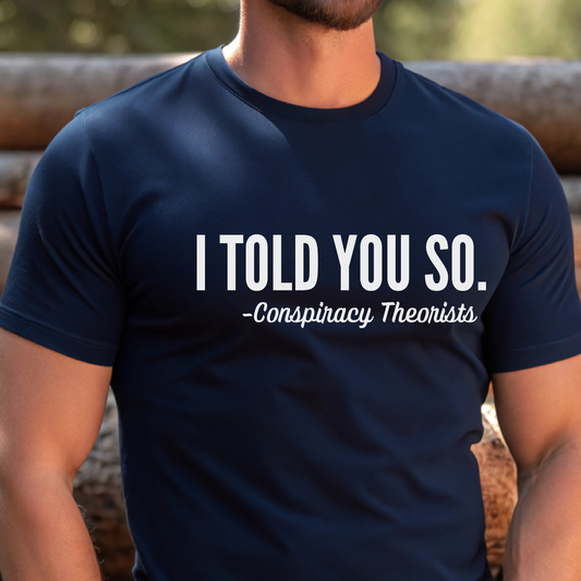 Navy blue men’s shirt with sarcastic design