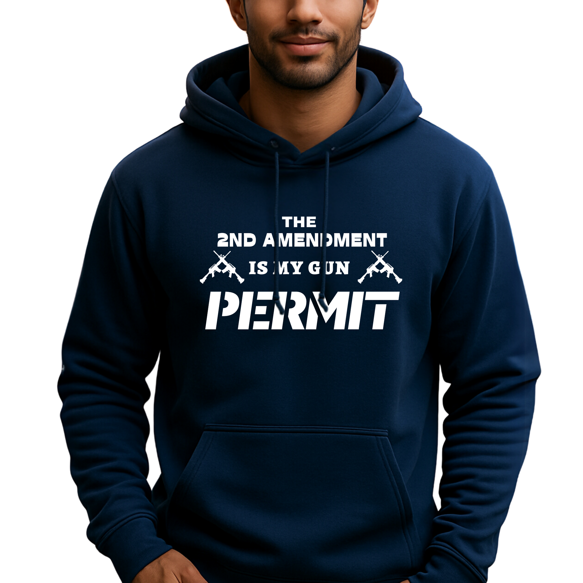Navy blue gun rights hoodie – Second Amendment print