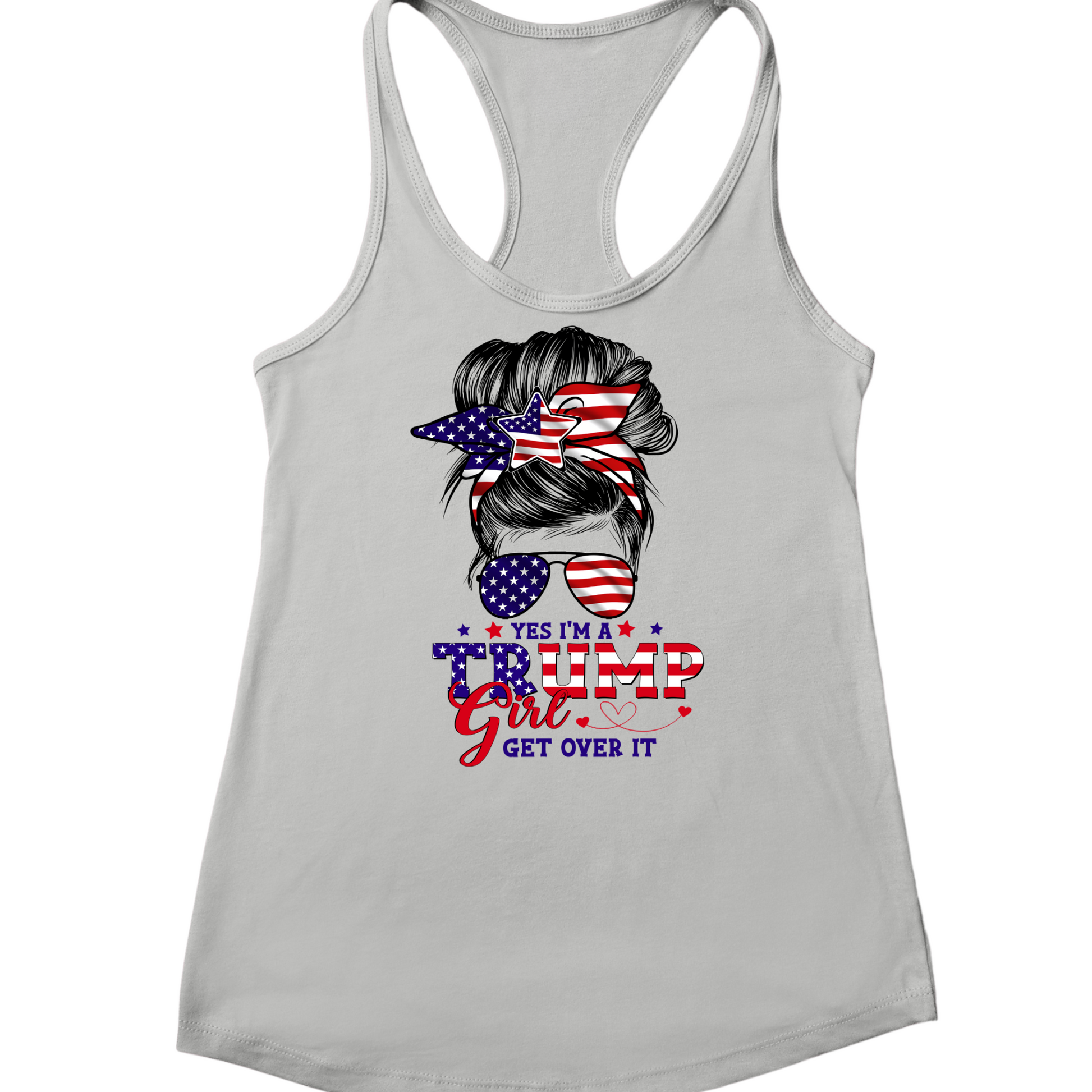 Gray tank with patriotic design