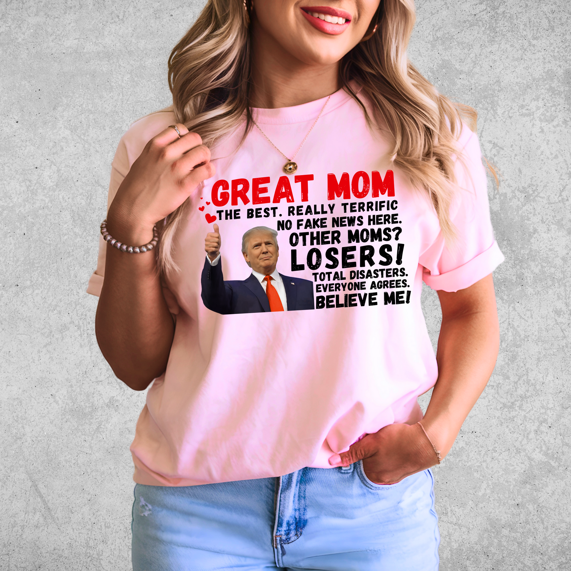Great Mom shirt with Trump graphic – perfect gift for conservative mothers
