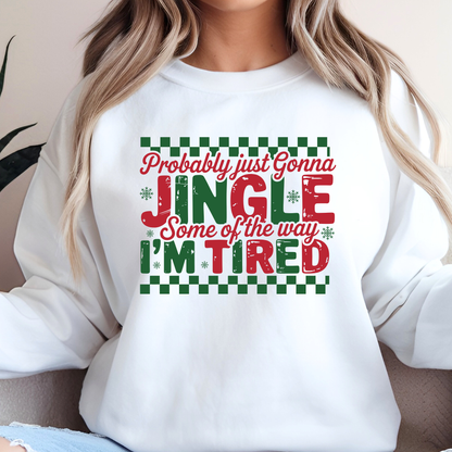 White sweatshirt with festive design styled for women