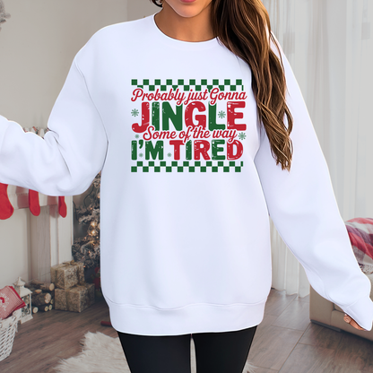 White Christmas sweatshirt with red and green lettering