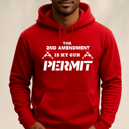 Red pro-gun hoodie – my gun permit design for men