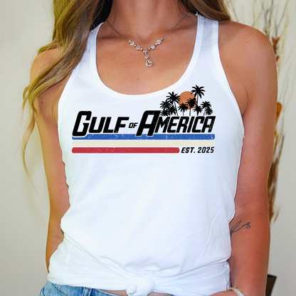 Red, white, and blue  Donald Trump Patriotic Beach Tank Top  
