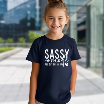 Sassy Mode Youth T-Shirt – Cute & Trendy Graphic Tee for Girls