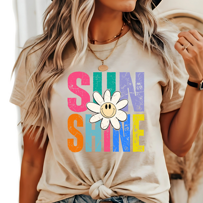 Sand color tee styled with jewelry and relaxed vibe