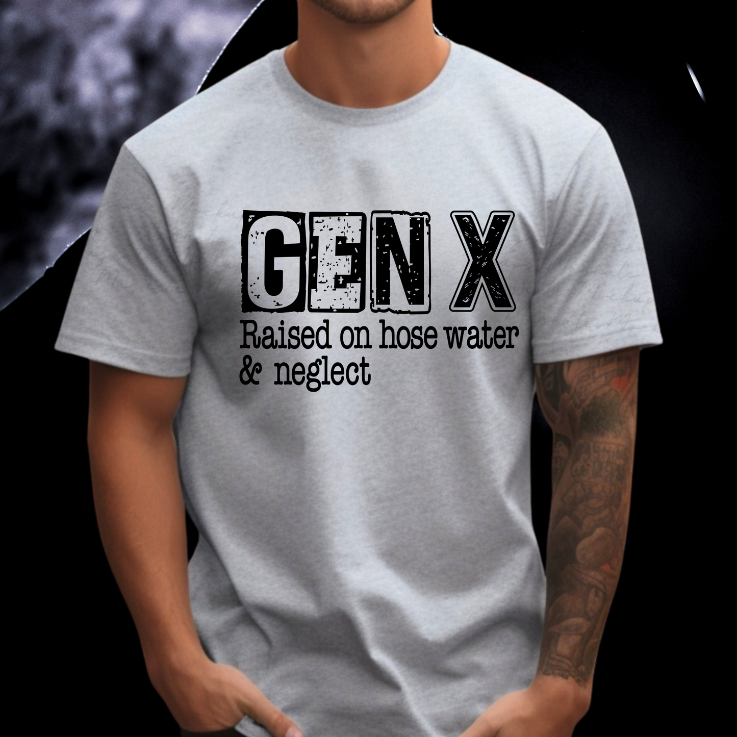 GEN X – Raised on Hose Water & Neglect Men’s T-Shirt | Funny Retro Gen X Tee