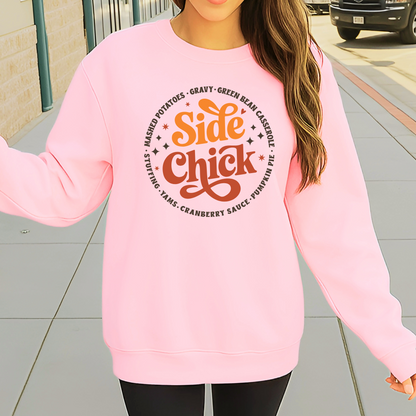 Pink Funny Thanksgiving Side Chick Sweatshirt