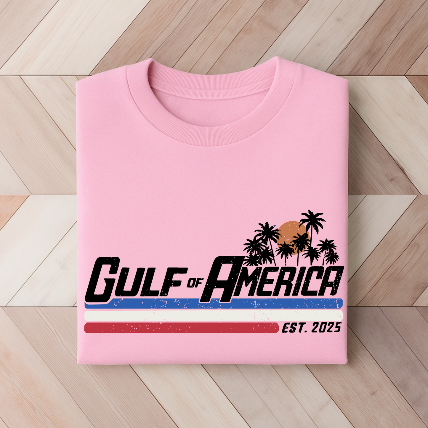 Summer 2025 patriotic shirt with tropical pink