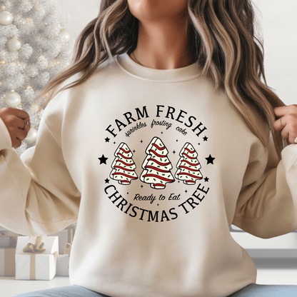 Beige Christmas sweatshirt styled for women