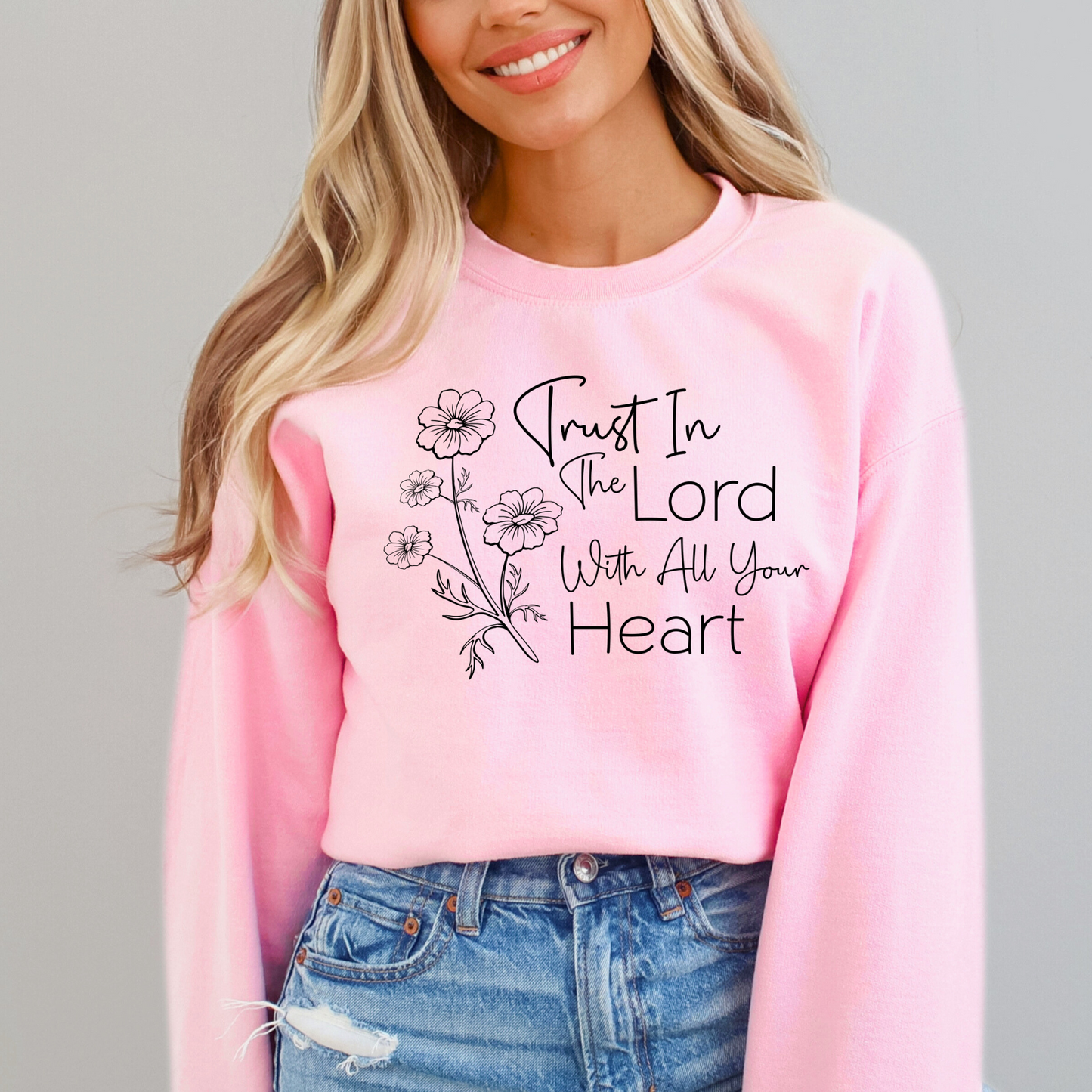Light Pink Christian graphic sweatshirt – Proverbs inspired design