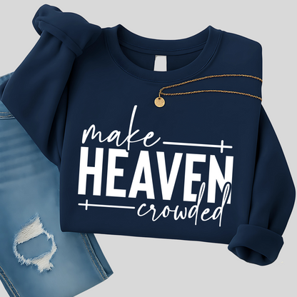 Navy Make Heaven Crowded unisex sweatshirt flat lay