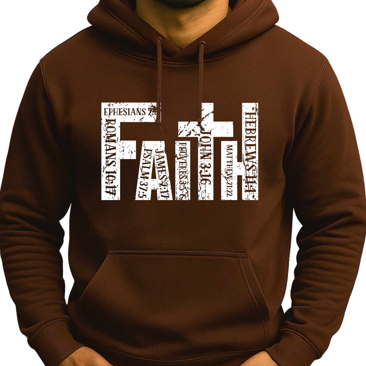 Brown FAITH-Hoodie-Premium-Christian-Apparel