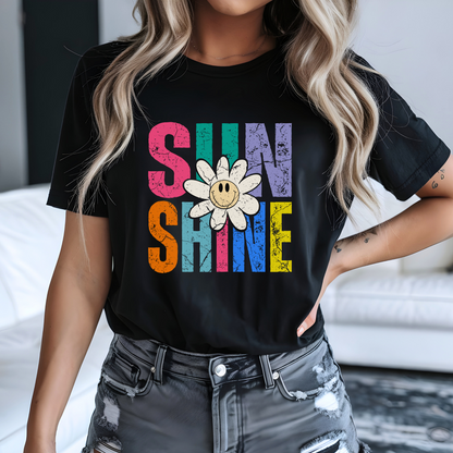 Sunshine Retro Smiley Daisy Shirt – Women's Unisex T-Shirt