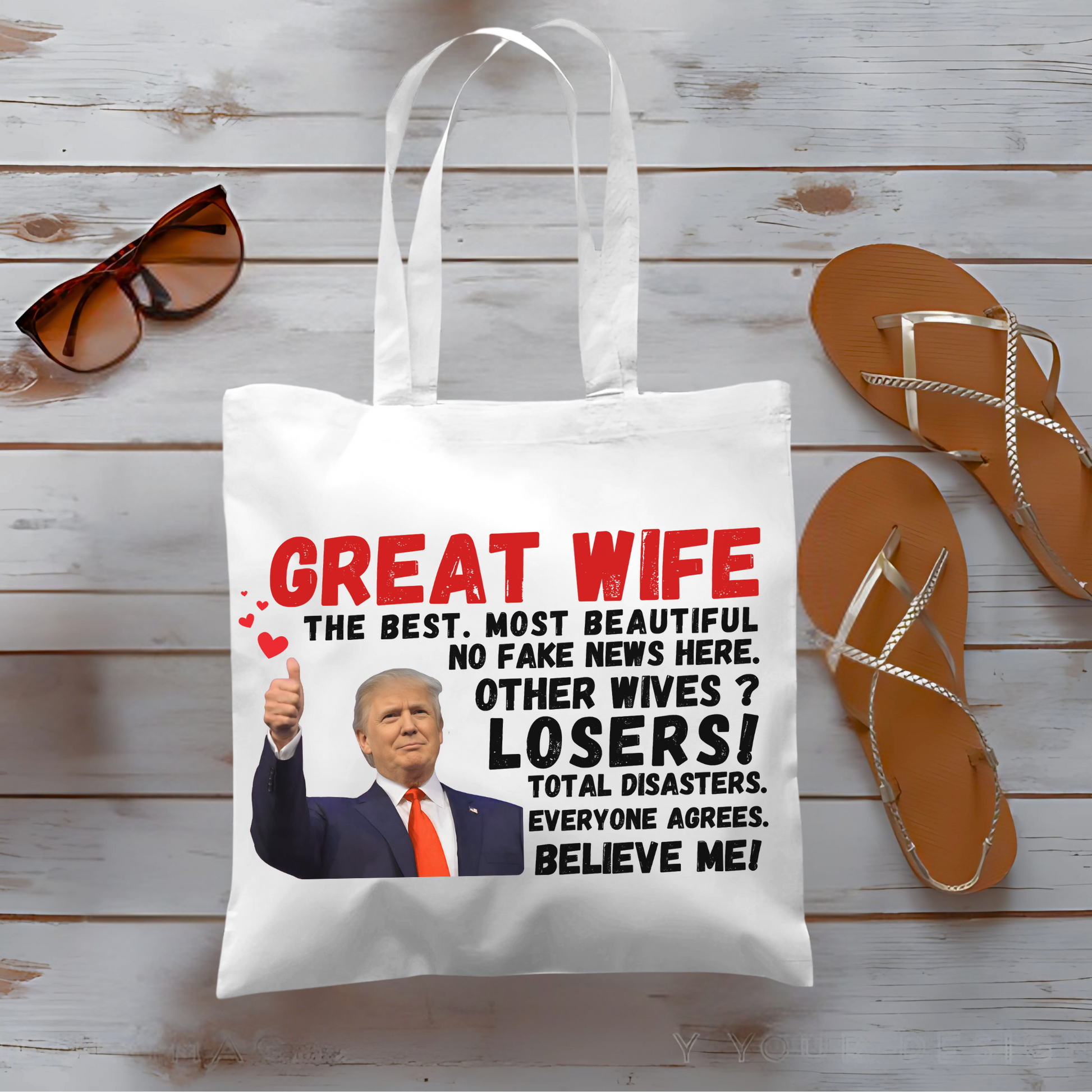 Great Wife tote bag funny Trump gift idea