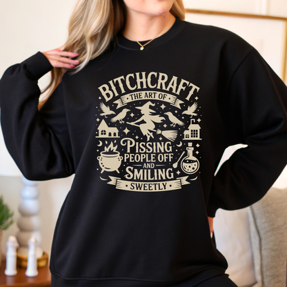 Black witchy sweatshirt with sarcastic front lettering