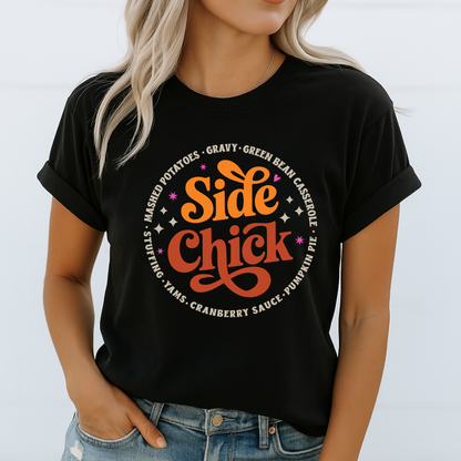 Black retro Side Chick poultry humor shirt