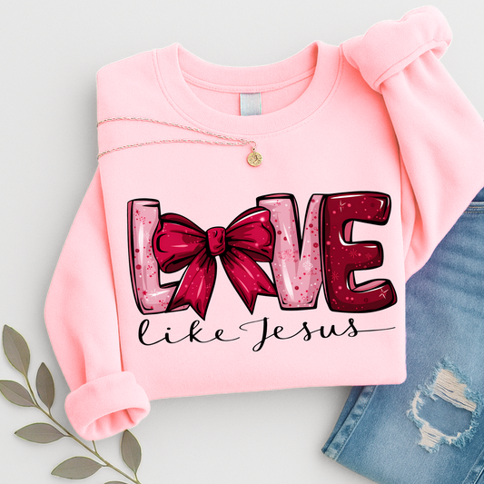 Women’s casual pullover with love and bow print