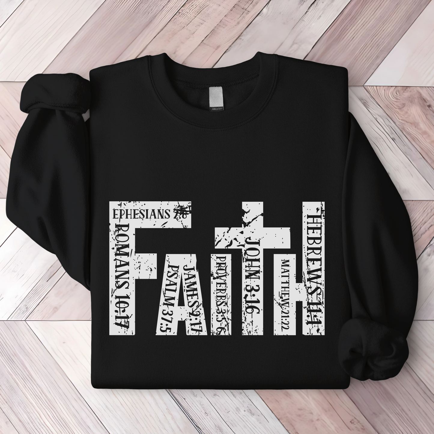 Black Christian Apparel with Bible Verse Design | Religious Sweatshirt for Men & Women