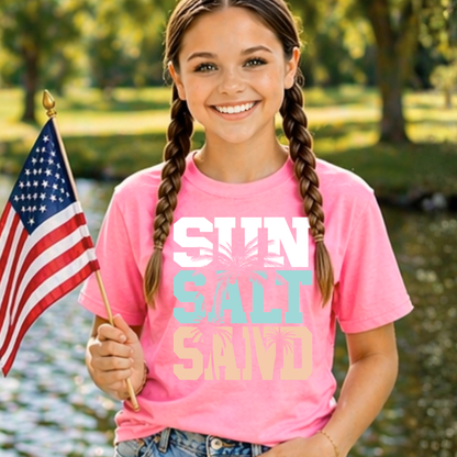 Girls Sun Salt Sand Shirt | Youth Beach Vacation Tee