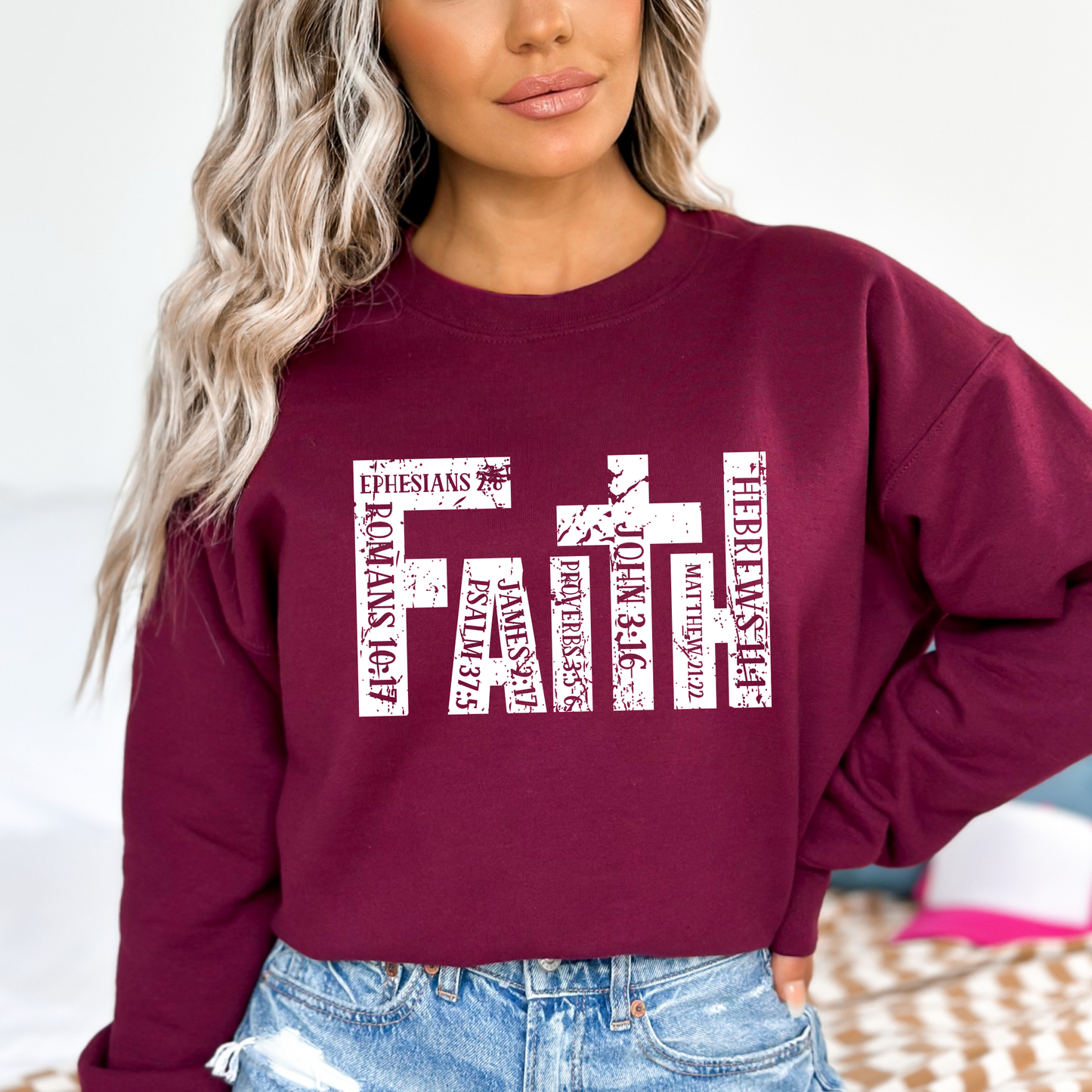 Maroon Christian Apparel with Bible Verse Design | Religious Sweatshirt for Men & Women