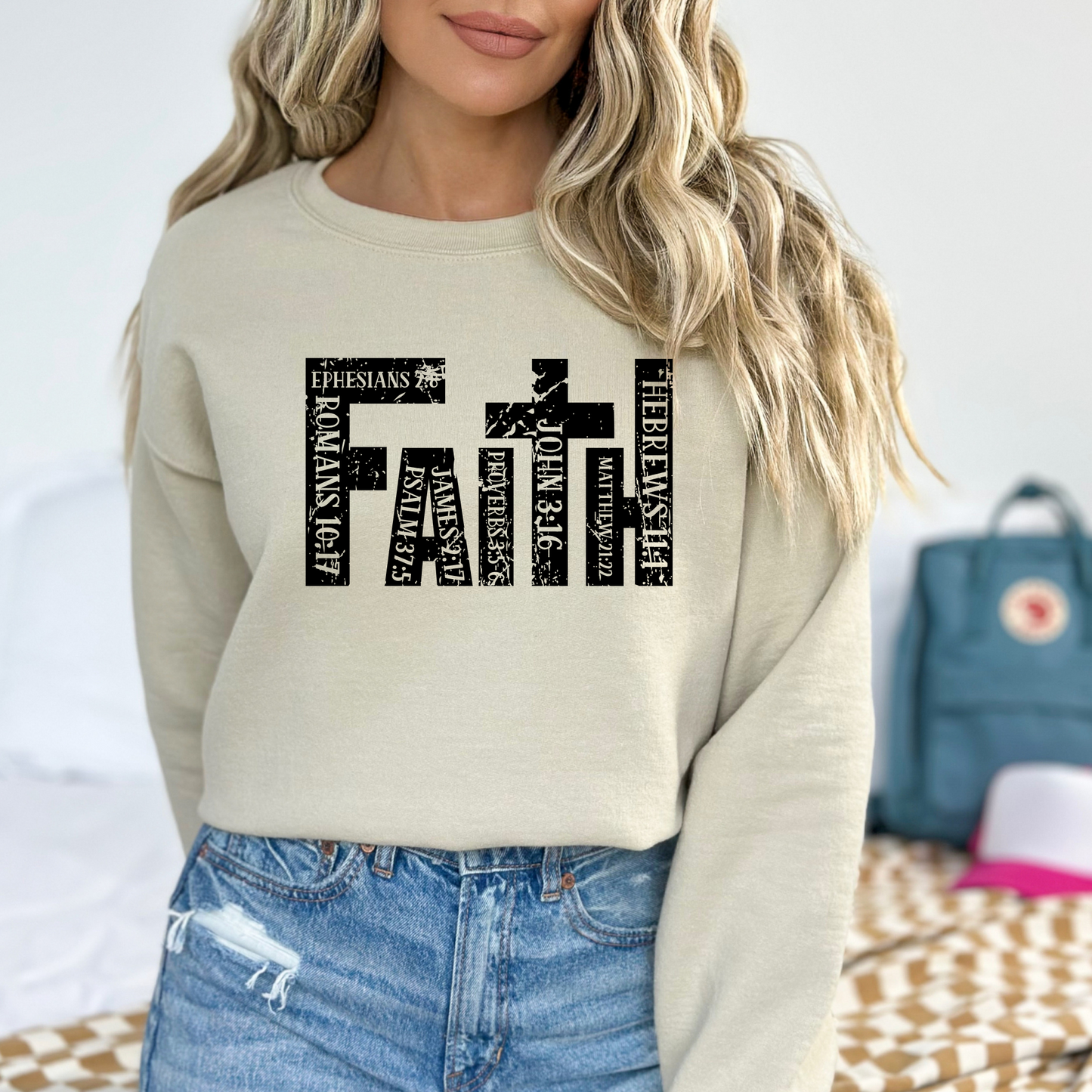 Sand  Christian Apparel with Bible Verse Design | Religious Sweatshirt for Men & Women