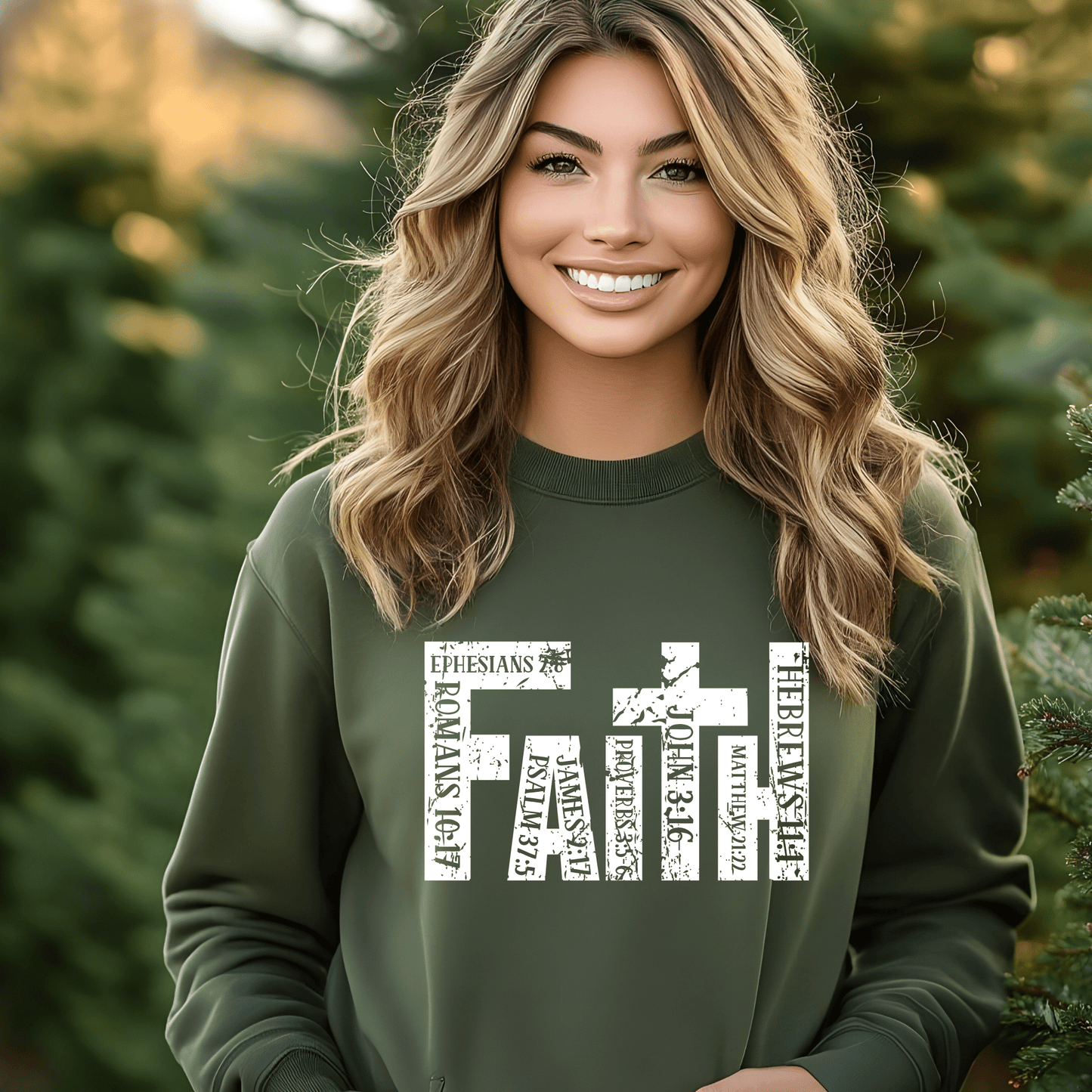 Green  Christian Apparel with Bible Verse Design | Religious Sweatshirt for Men & Women