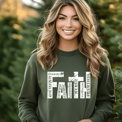 Green  Christian Apparel with Bible Verse Design | Religious Sweatshirt for Men & Women