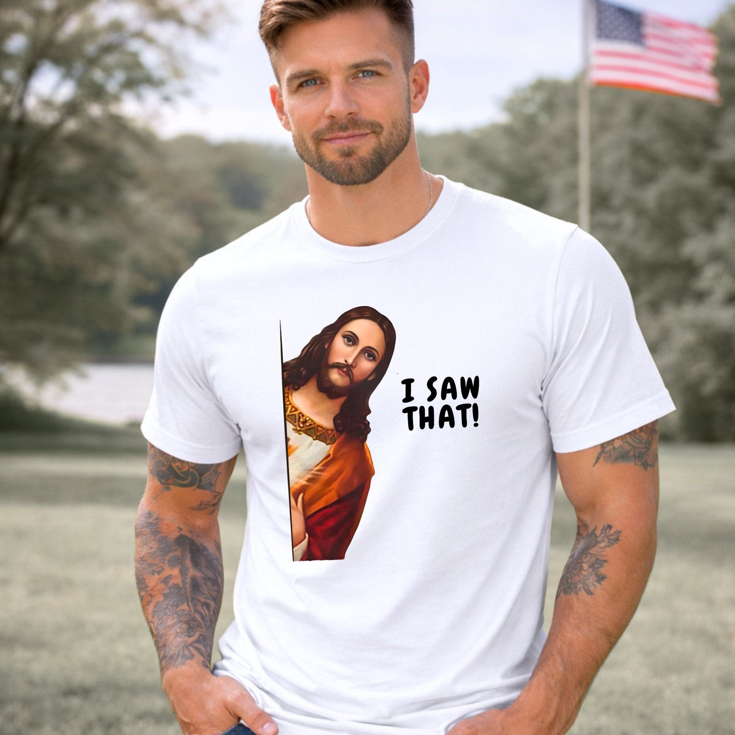 I Saw That – Men's Christian Graphic Tee