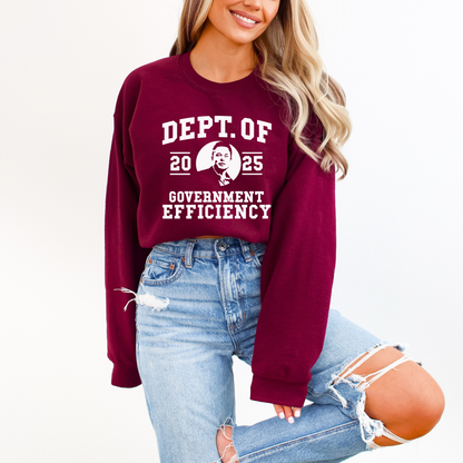 Unisex Dept of Government Efficiency Sweatshirt - The Right Side Prints Unisex Dept of Government Efficiency Sweatshirt Unisex Sweatshirt Maroon