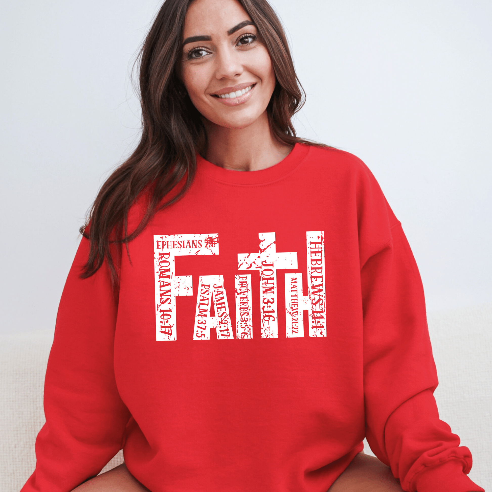 Red  Christian Apparel with Bible Verse Design | Religious Sweatshirt for Men & Women