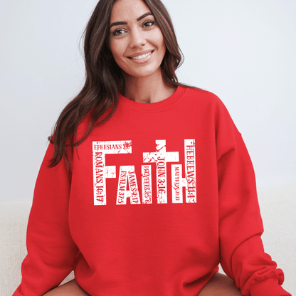 Red  Christian Apparel with Bible Verse Design | Religious Sweatshirt for Men & Women